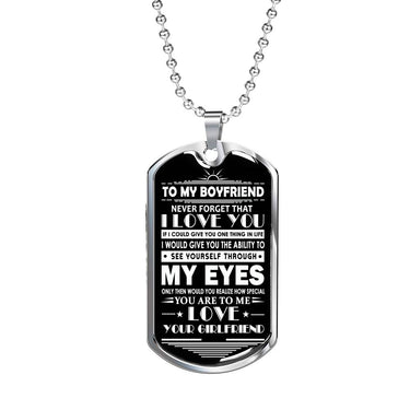 Long sweet message for boyfriend Dog Tag Necklace From Girlfriend Birthday Gifts